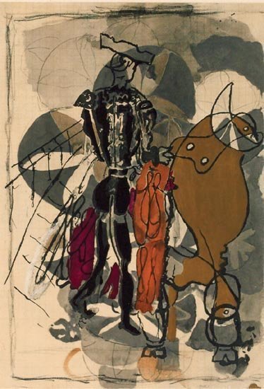 George Braque ''Toreador'' (Unframed): George Braque ''Toreador'' Lithograph Size: 10 x 14" Comes with COA W360