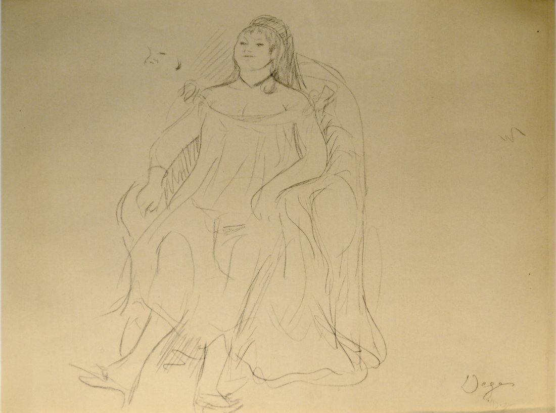 Edgar Degas "The Star" (Unframed): Edgar Degas "The Star " Lithograph Signed in Plate Size: 13 x 9.5" Paper: Thin Vellum with COA. W301