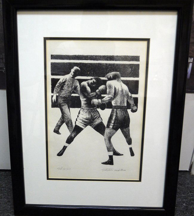 Fletcher Martin Toe to Toe: Fletcher Martin Toe to Toe Lithograph 16" x 11" Limited Edition 250 W375