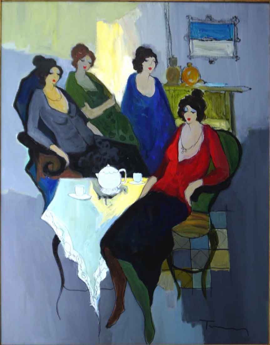 Itchak Tarkay "Afternoon Tea" (Framed) (1 of 4)