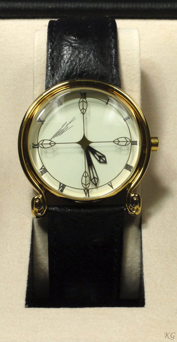 Limited Edition Erté XW1007 Watch W120: Limited Edition Erté XW1007 Watch. Fine time piece created by Erté's designs and produced in limited quantities. Stainles steel cases and genuine leather. W120