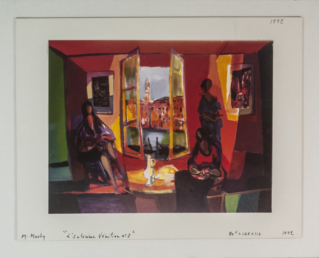Marcel Mouly "L'Inrerior Venition No 2" (Unframed) W762: Marcel Mouly "L'Inrerior Venition No 2" Medium: Color Maquette photo used to crate limited edition. Image Size: 9" x 7" Hand Signed by the artist. Comes with COA W762