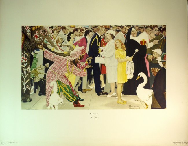 Norman Rockwell "Saturday People" W51: Norman Rockwell "Saturday People" size: 23" x 13.5" W51
