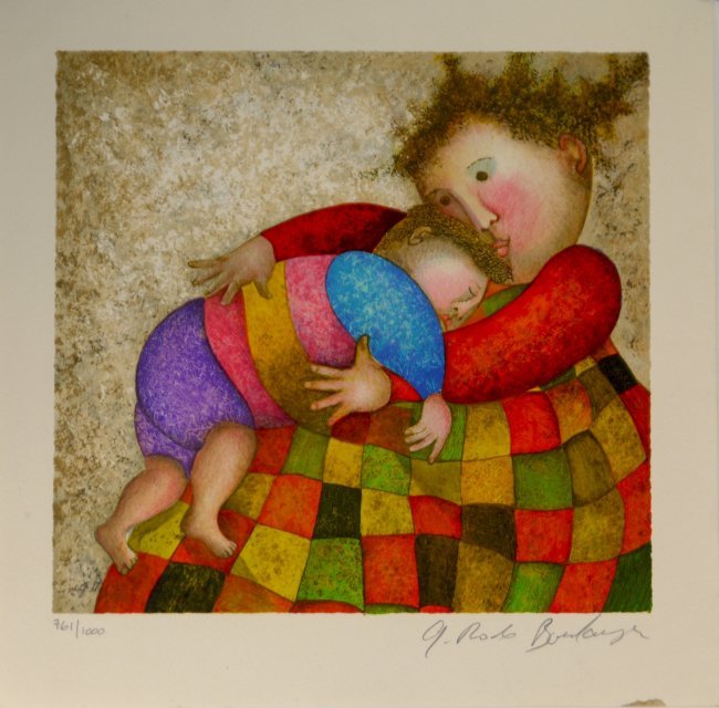 Graciela Rodo Boulanger "Amour' Tendresse" W240: Graciela Rodo Boulanger "Amour' Tendresse" lithograph on paper image size: 9.5" x 9" paper size: 11.5 x 11.75" comes with Certificate of Authentication W240