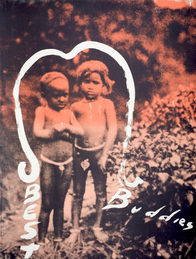 Julian Schnabel "Best Buddies 1992" W2257: Julian Schnabel "Best Buddies 1992" Limited Edition Serigraph Size: 44" x 57.75" Hand signed by the artist and Numbered, please picture for comparable prices. W2257