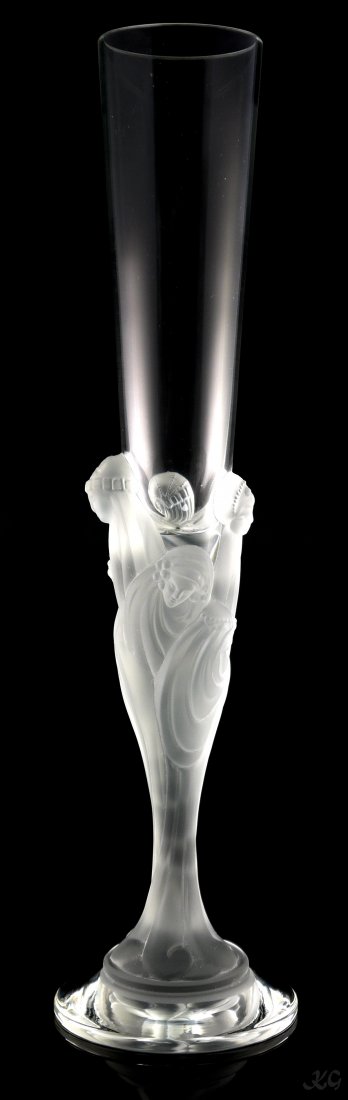 Erte Crystal Champagne 'Flute Majestique' W401(3): Erte Crystal Champagne 'Flute Majestique' Engraved Signature 12" tall W401(3)