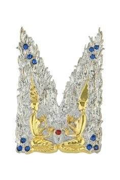 Erte Letter "M" Pin with box W75: Erte Letter "M" Pin with box. Sterling silver with Swarovski crystal W75