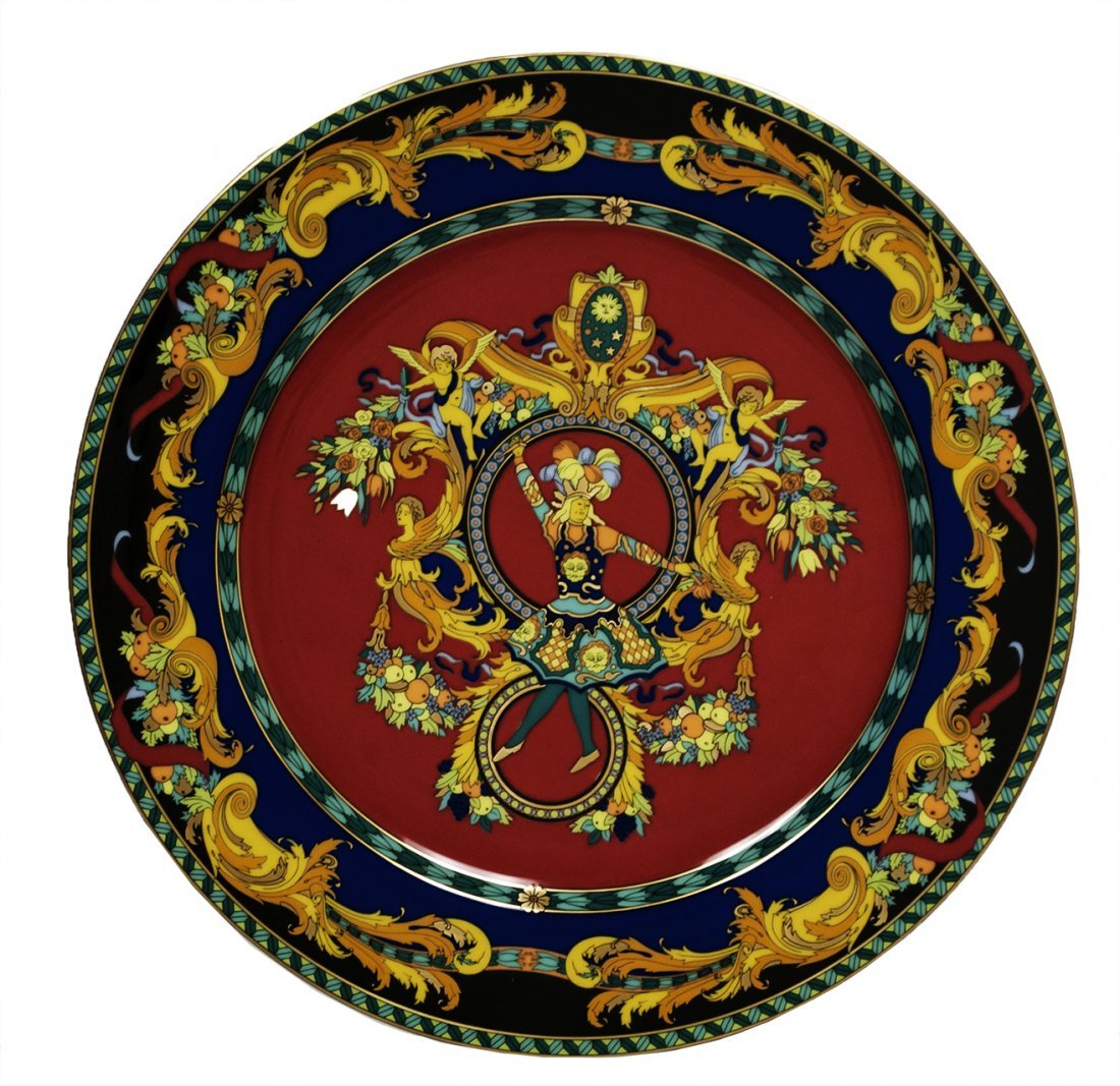 Versace Charger Plate W391(2): Versace Charger Plate. Originally purchase at Imagnin in San Francisco in 1993. Size: 12" app W391(2)