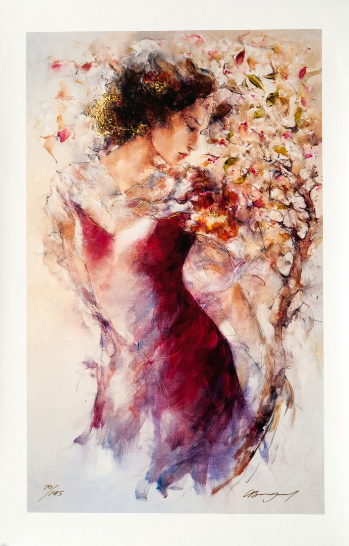 Gary Benfield "Flora" (Unframed) W281: Gary Benfield "Flora" Limited Edition Hand Embellished Giclee on Canvas. Size: 16" x 23" Hand singed by the artist and numbered, comes with COA and unframed W281