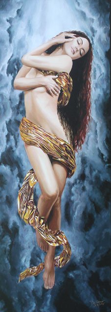 CHRIS DELLORCO "CREATION" J1440: CHRIS DELLORCO "CREATION" LIMITED EDITION SIGNED AND NUMBER GICLEE ON CANVAS. SIZE: 44" x 18" EDITION SIZE: 195 COMES WITH COA AND UNFRAMED. DUE TO SIZE, ADDITIONAL SHIPPING CHARGES MAY APPLY. J1440