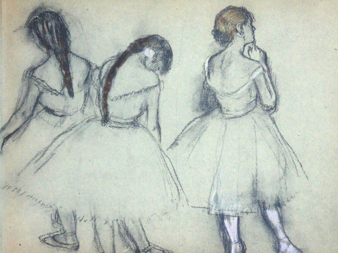 Edgar Degas (After) "Trois Danseuses" WN945: Edgar Degas (After) "Trois Danseuses" from the Suite: "Degas". Original Offset Lithograph. Year Published: 1919. Edition 41 from the rare limited edition of 60. Degas in the image, lower right. Comes 