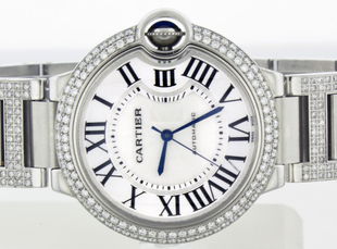 Cartier Ballon Bleu Stainless Steel Diamond Watch Dec 11 2018 Hampton Estate Auction In Pa