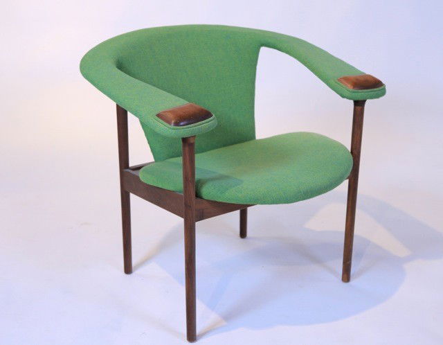 Adrian Pearsall - Uph Arm Chair: Designer: Adrian Pearsall Item: Uph Arm Chair Mfg.: Craft Associates Description: Solid Walnut w/ original uph as/is Unit: 1 Dim. Exactly: (L x W x H"): 31x21x29"h Circa: 1969
