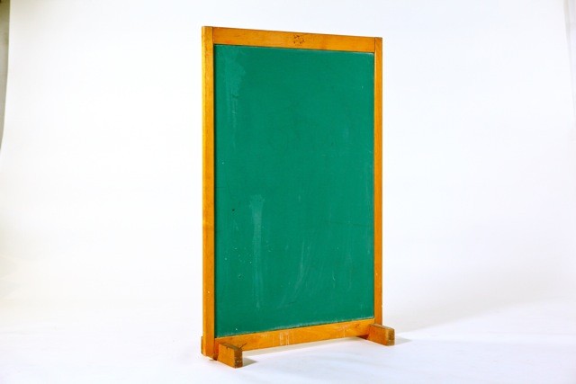 Community Playthings - Childs Chalk Board: Designer: Community Playthings Item: Childs Chalk Board Mfg.: Community Playthings Description: Solid Birch w/ slate Unit: 1 Dim. Exactly: (L x W x H"): 11x 32x 49"h Circa: 1965