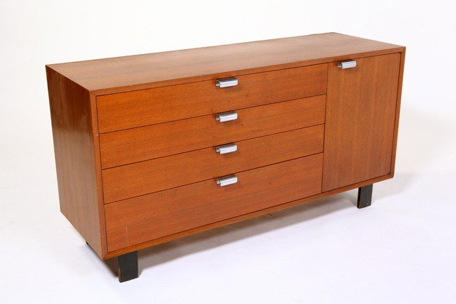 George Nelson - Chest of drawers: Designer: George Nelson Item: Chest of drawers Mfg.: Herman Miller Description: Walnut Veneer Unit: 1 Dim. Exactly: (L x W x H"): 56.25" x 18.5" x 24"h