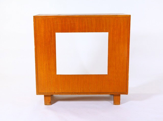 George Nelson - TV Cabinet: Designer: George Nelson Item: TV Cabinet Mfg.: Herman Miller Description: Primavera Veneer Unit: 1 Dim. Exactly: (L x W x H"): 34" x 18.5" x 42.5"h Circa: 1948