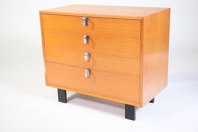 George Nelson - Chest of drawers w/pull out desk: Designer: George Nelson Item: Chest of drawers w/pull out desk Mfg.: Herman Miller Description: Primavera Veneer w/ Long J pulls/ Block legs Unit: 1 Dim. Exactly: (L x W x H"): 34x18.5x28"h