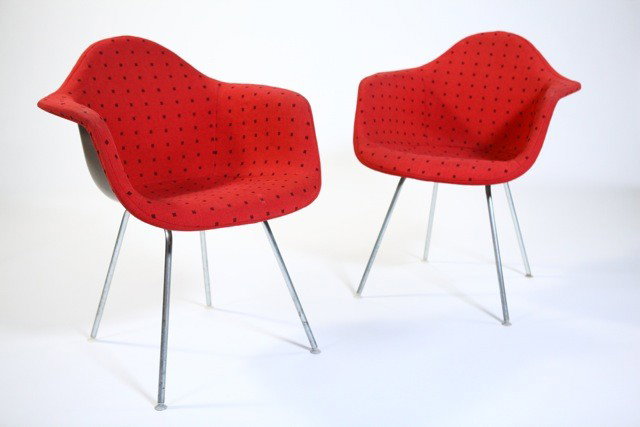 Charles Eames - Arm Chair: Designer: Charles Eames Item: Arm Chair Mfg.: Herman Miller Description: Molded Fiberglass back w/interior uph by Girard Unit: 2
