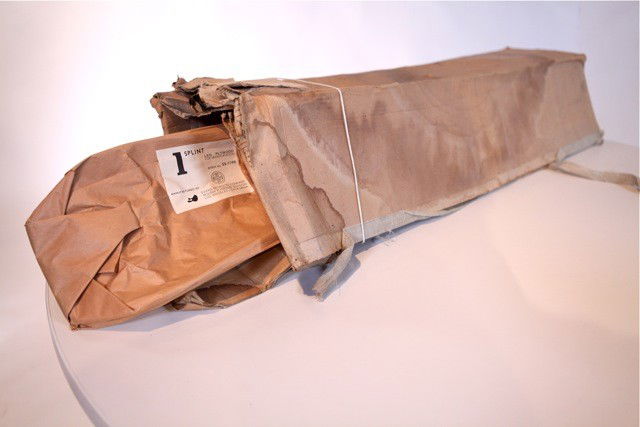 Charles & Ray Eames - Leg Splint: Designer: Charles & Ray Eames Item: Leg Splint Mfg.: Evans Molded Description: Molded Plywood Splint unopened Unit: 1 Dim. Exactly: (L x W x H"): 41" x 8" x 4"h Circa: 1945