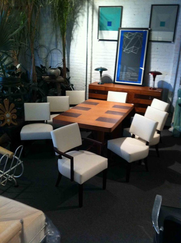 Gilbert Rohde - Dining Chairs: Designer: Gilbert Rohde Item: Dining Chairs Mfg.: Herman Miller Description: Lacquered Wood /Uph Unit: 8 Dim. Exactly: (L x W x H"): TBD Circa: 1936