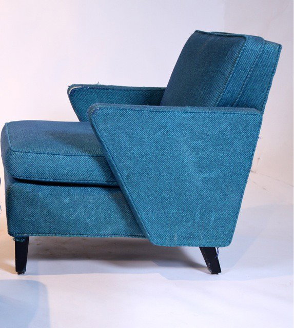 Gibbs and Cox - Upholstered Lounge Chair: Designer: Gibbs and Cox Item: Upholstered Lounge Chair Mfg.: unknown Description: Original Uph on Aluminum Frame Unit: 1 Dim. Exactly: (L x W x H"): 24x28x30"h Circa: 1945
