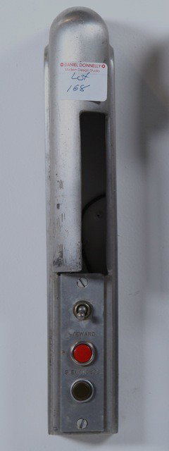 Gibbs/Cox - Wall Mounted Steward/Stewardess Call L: Designer: Anonymous Item: Wall Mounted Steward/Stewardess Call Light Mfg.: The Simes Company Description: Cast Aluminum Unit: 1 Dim. Exactly: (L x W x H"): 2.25x3x 13"h Circa: 1945