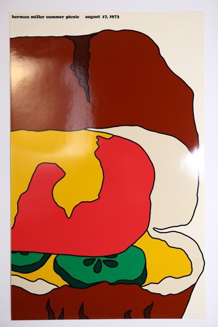 Steve Frykholm - Herman MIller Company Poster: Designer: Steve Frykholm Item: Herman MIller Company Poster Mfg.: Herman Miller Corp Description: Poster for Annual Herman Miller Company Summer Picnic Unit: 1 Dim. Exactly: (L x W x H"): 26.5