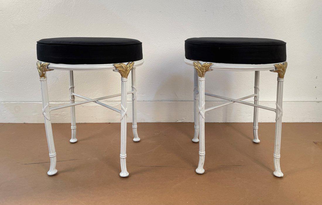 Hollywood Regency Painted Metal Stools - Pair (1 of 3)