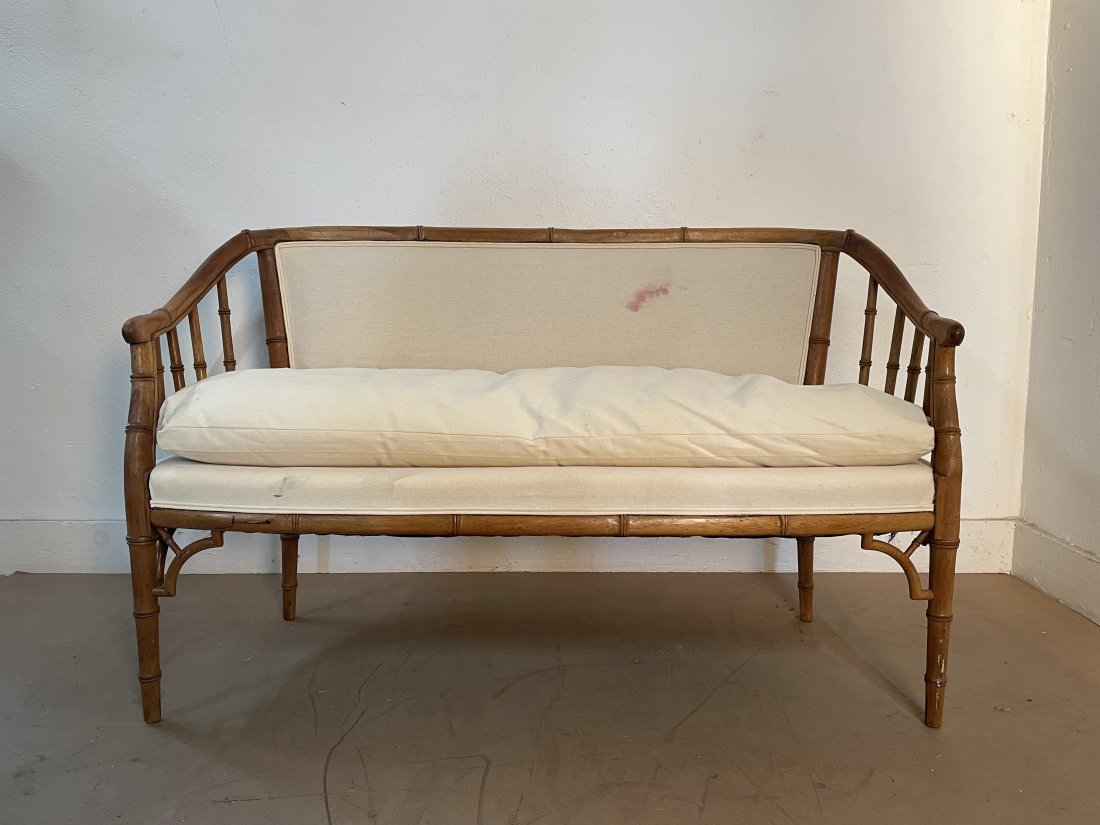 Antique Style Faux Bamboo Loveseat (1 of 5)