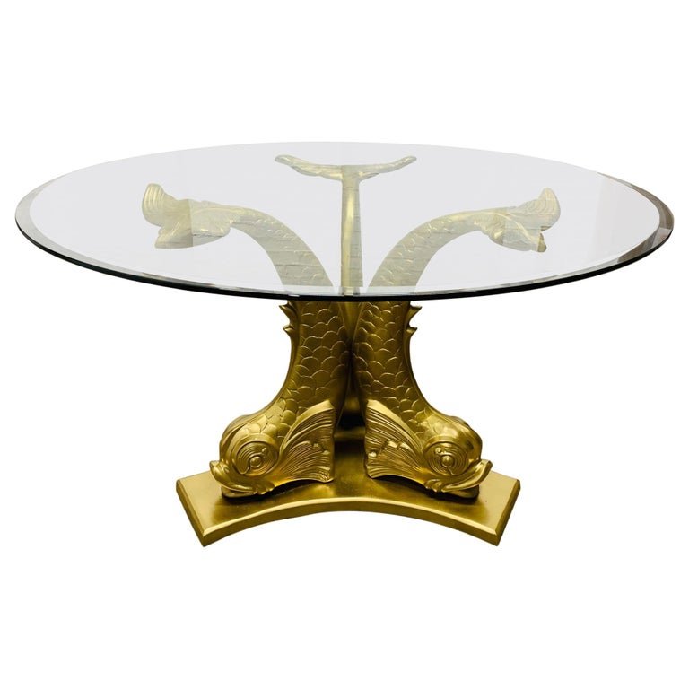 Gilt Brass Center Table w/ Fish Base (1 of 5)