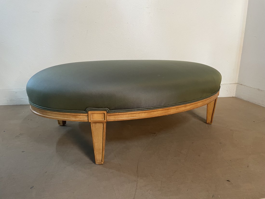 Antique Style Oval Upholstered Ottoman (1 of 3)
