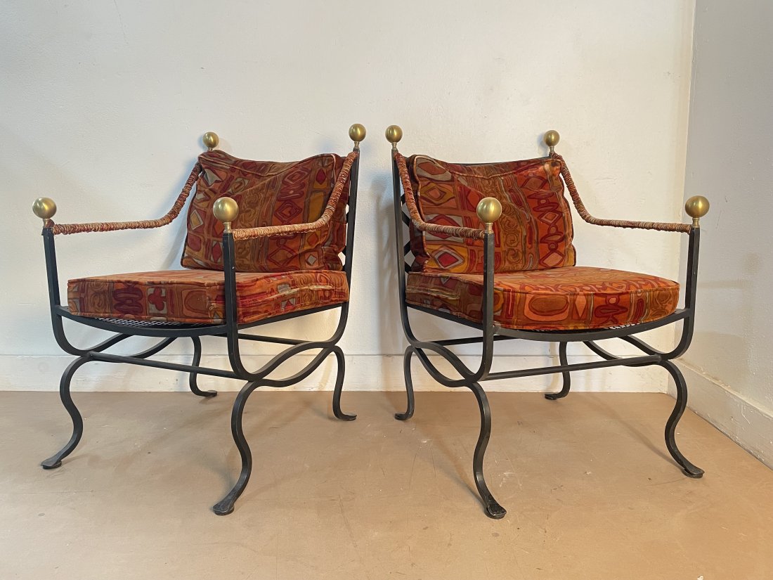 Iron and Brass Chairs - Pair (1 of 4)