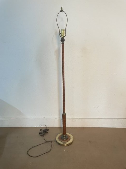 Jacques Adnet Style Leather Wrapped Floor Lamp (1 of 4)