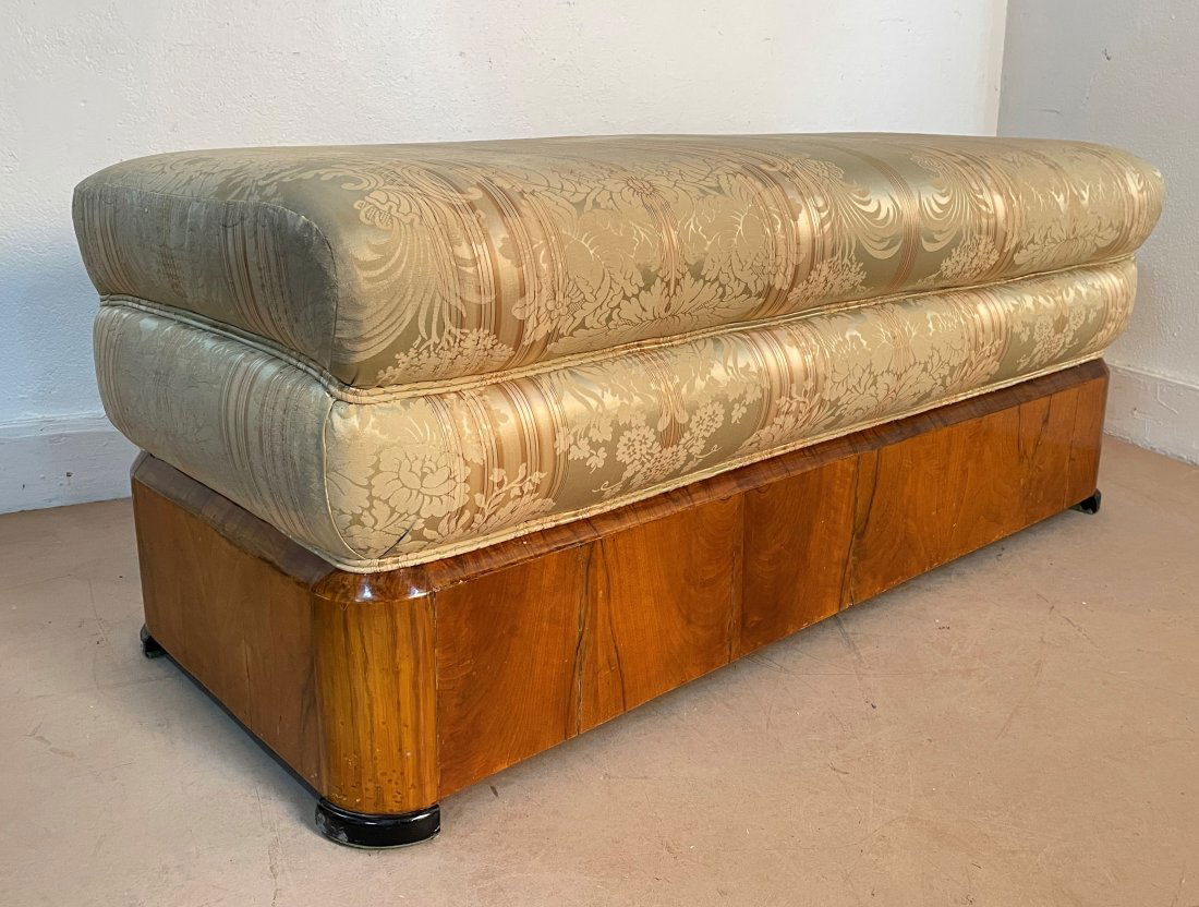 Large Art Deco Upholstered Bench (1 of 4)