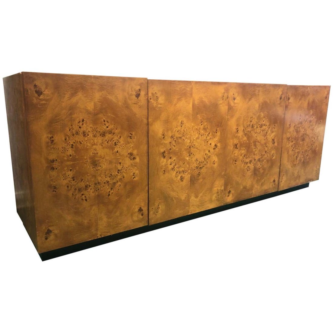 Milo Baughman Style Burl Credenza, Cabinet (1 of 5)
