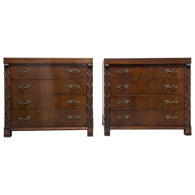Antique Style Mahogany Chests Pair (1 of 3)