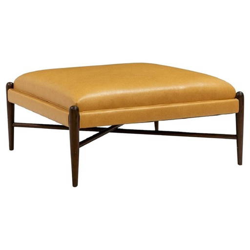 Mid Century Modern Faux Ostrich Ottoman