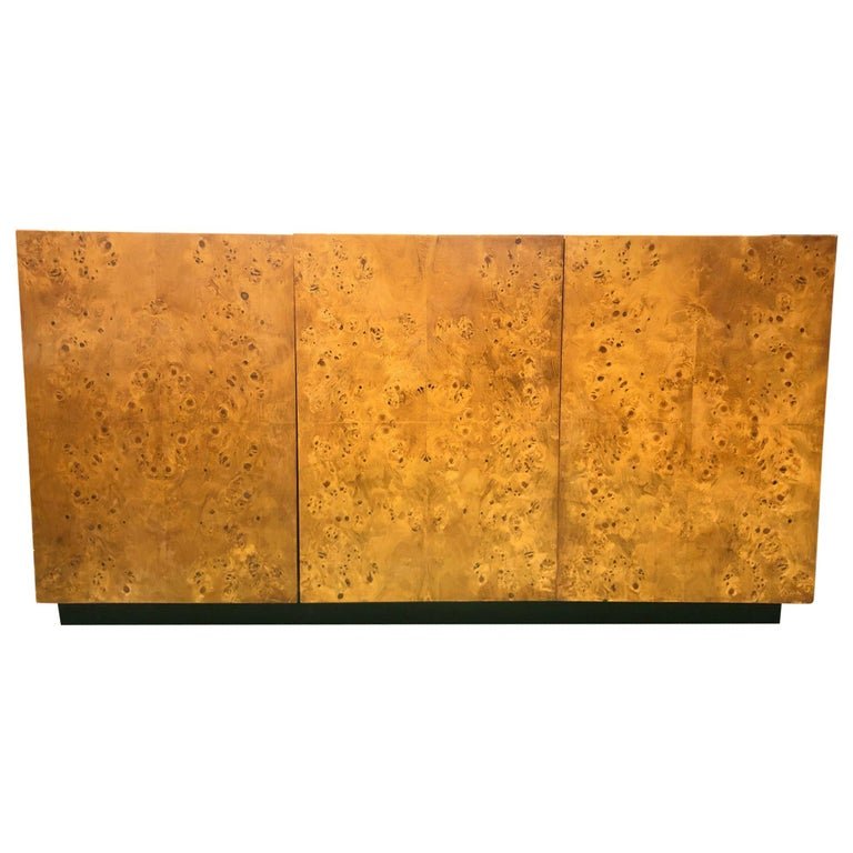 Milo Baughman Style Burl Credenza, Cabinet (1 of 6)