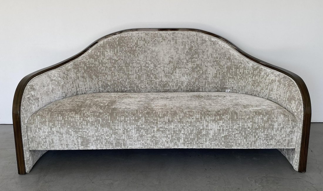 Modern Zebrawood Upholstered Sofa (1 of 3)