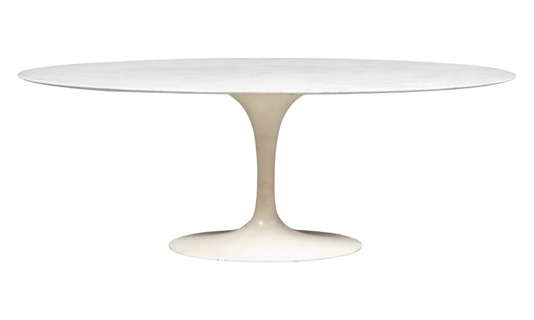 Saarinen Oval Marble Top Dining Table For Knoll Auction