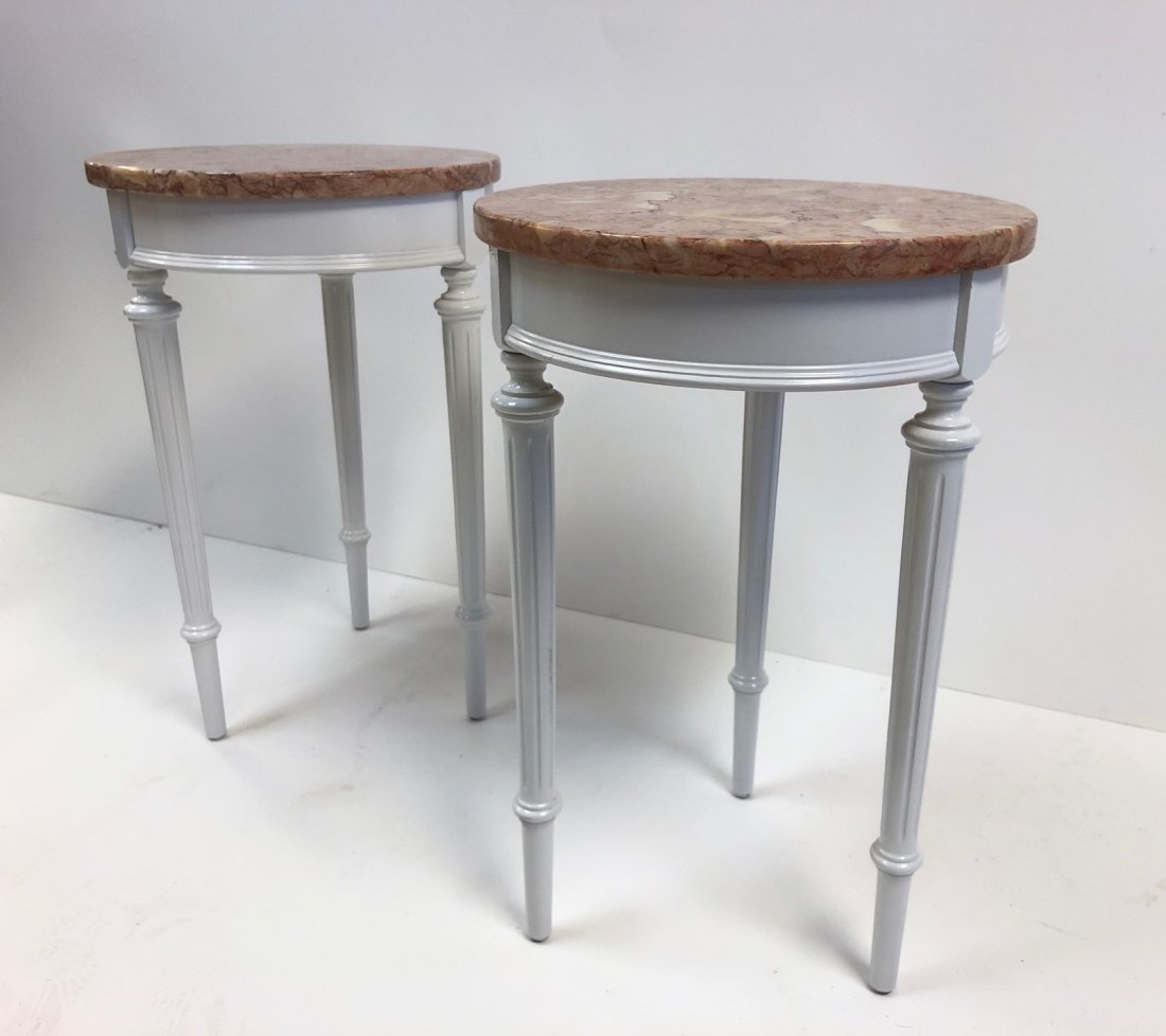 Hollywood Regency Marble Top Tables - Pair (1 of 4)