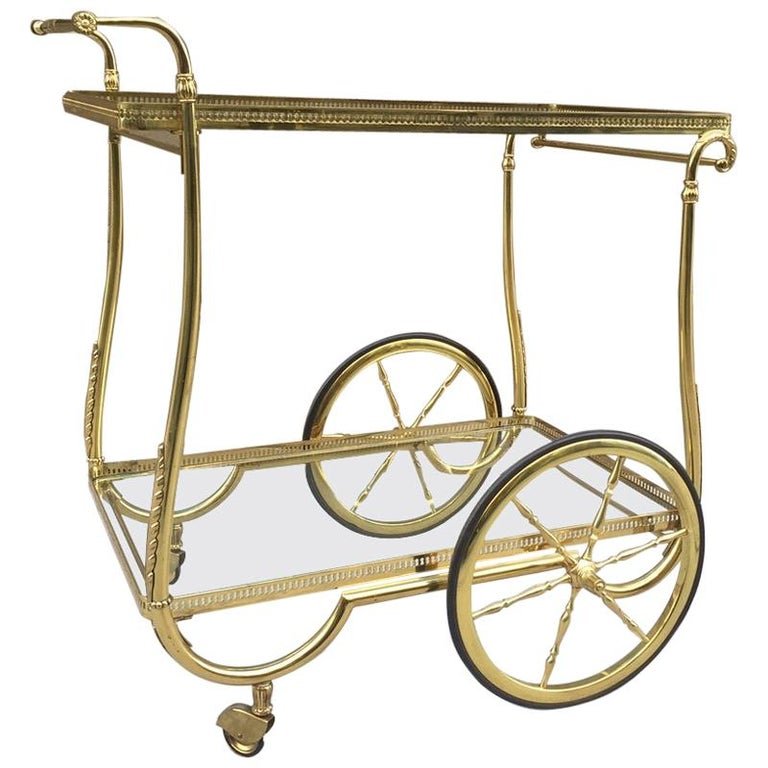Brass Two-Tier Bar Cart (1 of 4)