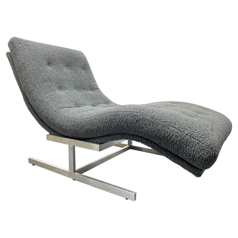 Milo Baughman Style Chaise Lounge (1 of 4)