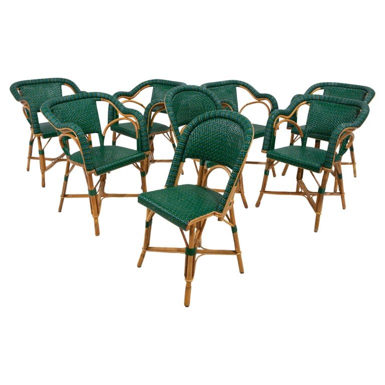 French Rattan Bistro Chairs - Set of 8 (1 of 5)