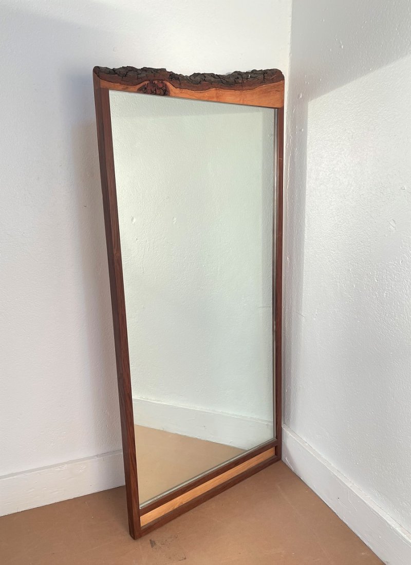 Walnut Organic Mirror: Walnut Organic mirror. Measures: 51H x 24.25W x 1.25D