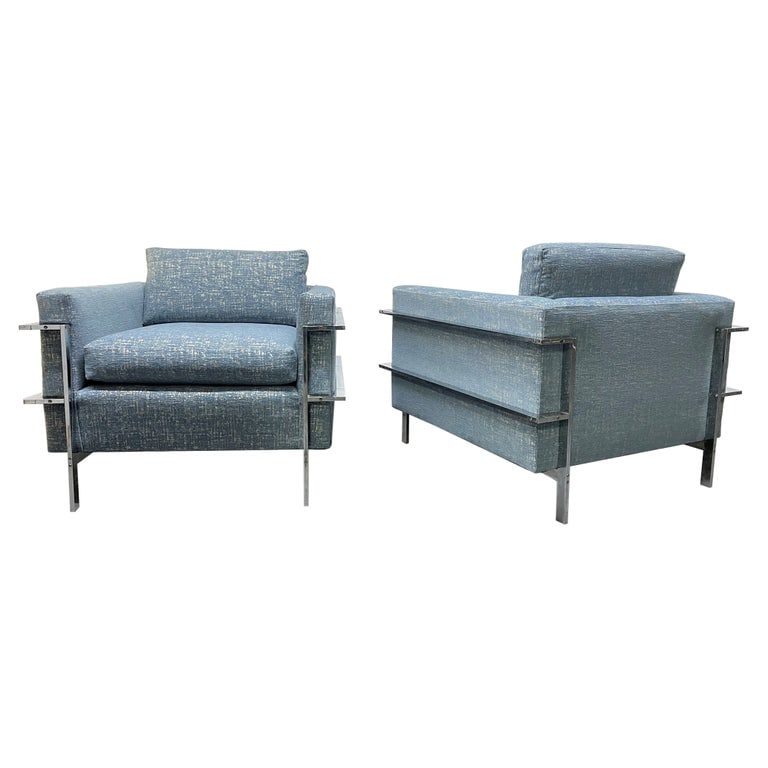 Mid Century Modern Chrome Lounge Chairs - Pair (1 of 4)