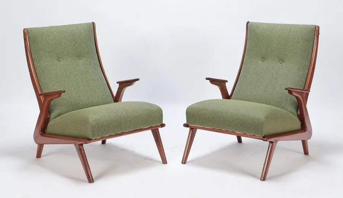 Mid Century Modern Italian Lounge Chairs Pair (1 of 5)