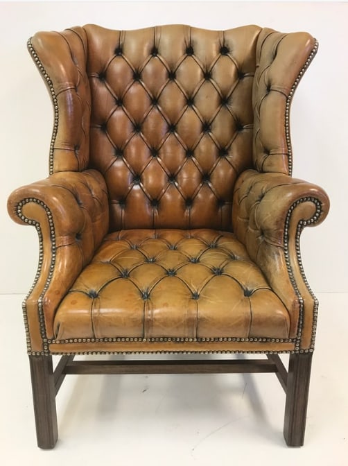 Leather Tufted Wingback Chair (1 of 1)