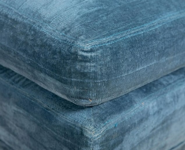 Large Blue Velvet Ottomans by Directional (1 of 1)