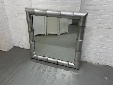 Silver Faux Bamboo Mirror